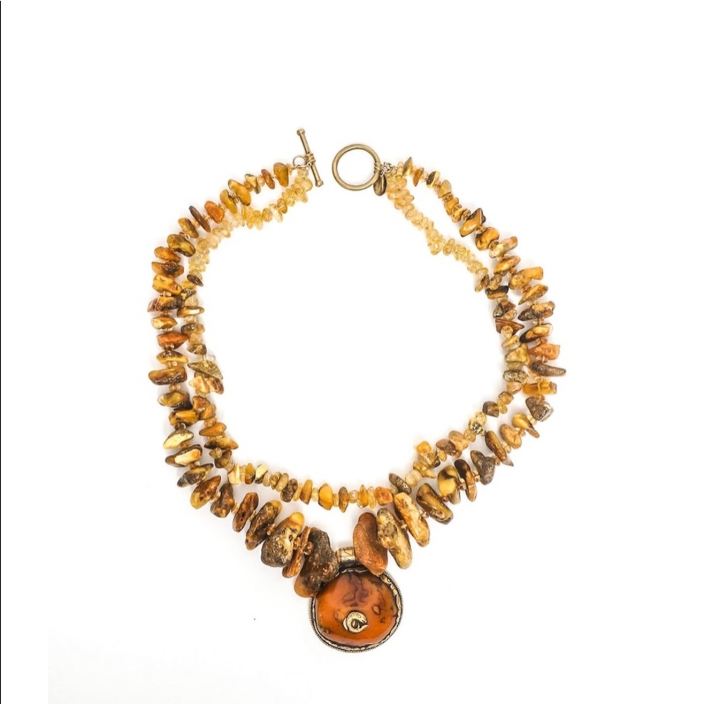 Haute Collier Amber & Citrine Statement Necklace